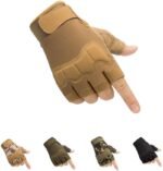 Tactical Fingerless Gloves with Knuckle Protection â€“ Breathable Outdoor Gloves for Shooting, Hunting, Cycling, and Training (Yellow,S)