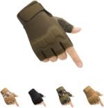 Tactical Fingerless Gloves with Knuckle Protection â€“ Breathable Outdoor Gloves for Shooting, Hunting, Cycling, and Training (Green,S)