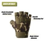 Tactical Fingerless Gloves with Knuckle Protection â€“ Breathable Outdoor Gloves for Shooting, Hunting, Cycling, and Training (Green,S) - Image 3