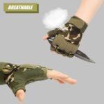 Tactical Fingerless Gloves with Knuckle Protection â€“ Breathable Outdoor Gloves for Shooting, Hunting, Cycling, and Training (Green Camouflage,M) - Image 6