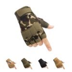 Tactical Fingerless Gloves with Knuckle Protection â€“ Breathable Outdoor Gloves for Shooting, Hunting, Cycling, and Training (Green Camouflage,S)