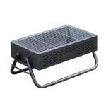 Portable Charcoal Grill with Foldable Legs & Stainless Steel Grate - Compact Outdoor BBQ for Camping, Picnics & Backyard Gatherings (Gray)