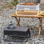 Portable Charcoal Grill with Foldable Legs & Stainless Steel Grate - Compact Outdoor BBQ for Camping, Picnics & Backyard Gatherings (Gray) - Image 2