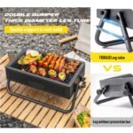 Portable Charcoal Grill with Foldable Legs & Stainless Steel Grate - Compact Outdoor BBQ for Camping, Picnics & Backyard Gatherings (Gray) - Image 4