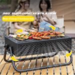 Portable Charcoal Grill with Foldable Legs & Stainless Steel Grate - Compact Outdoor BBQ for Camping, Picnics & Backyard Gatherings (Gray) - Image 5