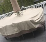 Patio Table & Chair Cover with Umbrella Hole: Water-Resistant Outdoor Furniture Cover for Rectangular/Oval Garden Sets (274x208x58 cm LxWxH) - Image 6
