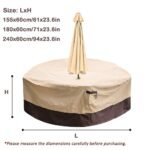 Round Patio Furniture Cover with Umbrella Hole: Waterproof 4-Season Protector for Garden, Balcony Table & Chair Sets(240x60 cm LxH) - Image 2