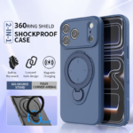Magnetic Shockproof Case with 360-Degree Rotating Ring Stand for iPhone 17 Pro Max â€“ Slim Protective Phone Cover with Airbag Corners and Wireless Charging Support for Home, Office, Travel and Daily Use (Green) - Image 3
