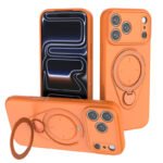 Magnetic Shockproof Phone Case with 360-Degree Rotating Ring Stand and Wireless Charging Support for iPhone 17 Pro â€“ Slim Protective Cover Designed for Home Use, Office Work, Travel, Commuting and Everyday On-the-Go Lifestyle (Orange)
