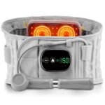 Inflatable Heating Massage Waist Belt with 3-Level Heat & Vibration - Cordless Back Support for Men and Women (Gray)