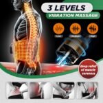 Inflatable Heating Massage Waist Belt with 3-Level Heat & Vibration - Cordless Back Support for Men and Women (Gray) - Image 3