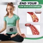 Inflatable Heating Massage Waist Belt with 3-Level Heat & Vibration - Cordless Back Support for Men and Women (Gray) - Image 6