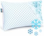 Queen Size Cooling Pillow with Shredded Memory Foam & Gel Infusion - Adjustable Loft, Breathable Dual-Sided Cover, 20" x 30" (Blue) | Other Sizes Available in Store