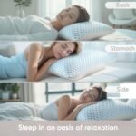 Standard Size Cooling Pillow with Shredded Memory Foam & Gel Infusion - Adjustable Loft, Breathable Dual-Sided Cover, 20" x 26" (Blue) | Other Sizes Available in Store - Image 5