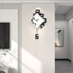 Modern Diamond Wall Clock - Creative 3D Design Silent Quartz Wall Clock for Living Room, Bedroom, Office, Home Decor, Battery Operated (Black-White) - Image 2