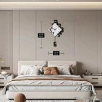 Modern Diamond Wall Clock - Creative 3D Design Silent Quartz Wall Clock for Living Room, Bedroom, Office, Home Decor, Battery Operated (Black-White) - Image 5