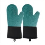 Premium Silicone Oven Mitts â€“ Heat Resistant Up to 500Â°F, Non-Slip Grip, Easy to Clean, Food Grade & BPA-Free, Ideal for Grilling, Baking, Cooking, Microwave Use (Green)