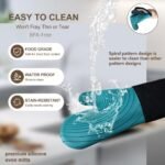 Premium Silicone Oven Mitts â€“ Heat Resistant Up to 500Â°F, Non-Slip Grip, Easy to Clean, Food Grade & BPA-Free, Ideal for Grilling, Baking, Cooking, Microwave Use (Green) - Image 7