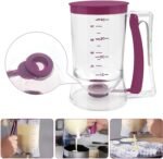 Batter Dispenser with Measuring Marks â€“ 900ml Cake Mix Pourer for Cupcakes, Pancakes, Muffins, Waffles & More (Purple) - Image 5