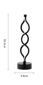 Twisted Spiral LED Table Lamp - Modern Touch-Control Desk Light for Bedroom, Living Room & Caf © Decor (Black) - Image 7