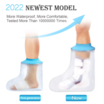 Foot Waterproof Shower Sleeve for Adults â€“ Reusable Cast Protector for Ankle, Foot & Toe During Bathing or Water Activities (Blue) - Image 3