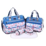Newborn Diaper Bag Set with Changing Pad â€“ 4-Piece Baby Organizer, Large Capacity Mom Backpack, Insulated Bottle Sleeve & Lunch Bag, Travel Diaper Bag for Moms (Blue)