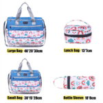 Newborn Diaper Bag Set with Changing Pad â€“ 4-Piece Baby Organizer, Large Capacity Mom Backpack, Insulated Bottle Sleeve & Lunch Bag, Travel Diaper Bag for Moms (Blue) - Image 6