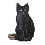 Cute 3D Cat Shape Crossbody Bag â€“ Unisex PU Leather Shoulder Sling Backpack for Women & Men, Fashionable Mini Chest Bag, Trendy Accessory (Black-Grey)