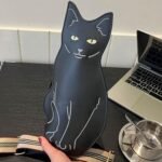 Cute 3D Cat Shape Crossbody Bag â€“ Unisex PU Leather Shoulder Sling Backpack for Women & Men, Fashionable Mini Chest Bag, Trendy Accessory (Black-Grey) - Image 3
