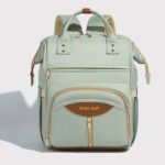 Stylish Mom Backpack with Insulated Bottle Pocket - Multi-Compartment Diaper Bag, Anti-Theft Phone Pocket, Large Capacity Baby Organizer, Travel Backpack for Moms (Green)
