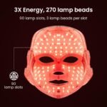 7-Color Facial Light Mask for Home Skincare - Rechargeable LED Beauty Device with 270 LEDs, One-Touch Control & Auto-Timer (Black with Gold Trim)   | Other Colors Available in Store - Image 4