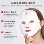 7-Color Facial Light Mask for Home Skincare - Rechargeable LED Beauty Device with 270 LEDs, One-Touch Control & Auto-Timer (Black with Gold Trim)   | Other Colors Available in Store - Image 6