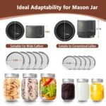 Black Electric Mason Jar Vacuum Sealer Kit - Portable Automatic Vacuum Sealing Machine with 80kPa Suction & Reusable Lids for Wide & Regular Mouth Jars - Image 5