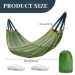 Outdoor Nylon Hammock with Tree Straps â€“ Portable Mesh Hanging Bed for Camping, Beach, Garden, Lightweight & Durable Swing Chair (Green) - Image 2