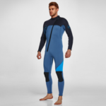 Men's 3mm Full Wetsuit for Surfing Diving & Cold Water Swimming - Front-Zip Neoprene Suit with UV Protection and Flexible Fit(Blue,XXXL)  | Other Colors Available in Store