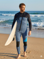 Men's 3mm Full Wetsuit for Surfing Diving & Cold Water Swimming - Front-Zip Neoprene Suit with UV Protection and Flexible Fit(Blue,XXXL)  | Other Colors Available in Store - Image 4