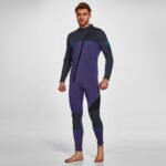 Men's 3mm Full Wetsuit for Surfing Diving & Cold Water Swimming - Front-Zip Neoprene Suit with UV Protection and Flexible Fit(Purple,XXXL)  | Other Colors Available in Store