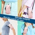 Universal Running Phone Arm Band â€“ Waterproof, Dual Pocket, Adjustable Strap, Breathable Mesh, Fits Phones Up to 6.7 Inches, Crossbody & Waist Clip (Pink) - Image 2