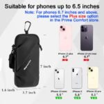 Universal Running Phone Arm Band â€“ Waterproof, Dual Pocket, Adjustable Strap, Breathable Mesh, Fits Phones Up to 6.7 Inches, Crossbody & Waist Clip (Black) - Image 5