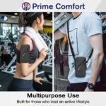 Universal Running Phone Arm Band â€“ Waterproof, Dual Pocket, Adjustable Strap, Breathable Mesh, Fits Phones Up to 6.7 Inches, Crossbody & Waist Clip (Black) - Image 6