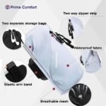 Universal Running Phone Arm Band â€“ Waterproof, Dual Pocket, Adjustable Strap, Breathable Mesh, Fits Phones Up to 6.7 Inches, Crossbody & Waist Clip (Light Blue) - Image 2
