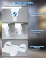 Non-Electric Mechanical Bidet Attachment â€“ Ultra-Slim Dual Nozzle Design with Feminine & Posterior Wash, Adjustable Water Pressure, Self-Cleaning Spray, Brass Inlet, Stainless Steel Hose, Tool-Free Installation for Standard Toilets (White) - Image 5