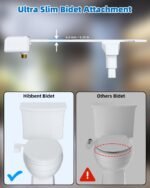 Non-Electric Mechanical Bidet Attachment â€“ Ultra-Slim Dual Nozzle Design with Feminine & Posterior Wash, Adjustable Water Pressure, Self-Cleaning Spray, Brass Inlet, Stainless Steel Hose, Tool-Free Installation for Standard Toilets (White) - Image 6