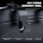 4-Pack Car Headrest Hooks â€“ Heavy-Duty Seat Back Organizers for Handbags, Groceries, Coats & More, Universal Fit, No Tools Needed, Strong & Silent Design (Black) - Image 5
