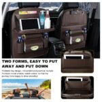Car Back Seat Organizer with Foldable Table Tray - Universal Rear Seat Storage Bag, Multi-Pocket Holder for Tablet, Drinks & Essentials (Coffee) - Image 4