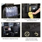 Car Back Seat Organizer with Foldable Table Tray - Universal Rear Seat Storage Bag, Multi-Pocket Holder for Tablet, Drinks & Essentials (Beige) - Image 3