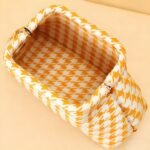 Houndstooth Knit Cloud Bag: Commute & Daily Handbag, Portable Storage Clutch (Mango Yellow) | Other Colors Available in Store - Image 6