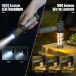 Rechargeable 3-in-1 Camping Light with Mosquito Repellent & Dual Heating - Bright Flashlight, Warm Lantern, Type-C Charging (Army Green) - Image 2