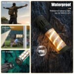 Rechargeable 3-in-1 Camping Light with Mosquito Repellent & Dual Heating - Bright Flashlight, Warm Lantern, Type-C Charging (Army Green) - Image 6