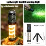 Rechargeable 3-in-1 Camping Light with Mosquito Repellent & Dual Heating - Bright Flashlight, Warm Lantern, Type-C Charging (Army Green) - Image 7